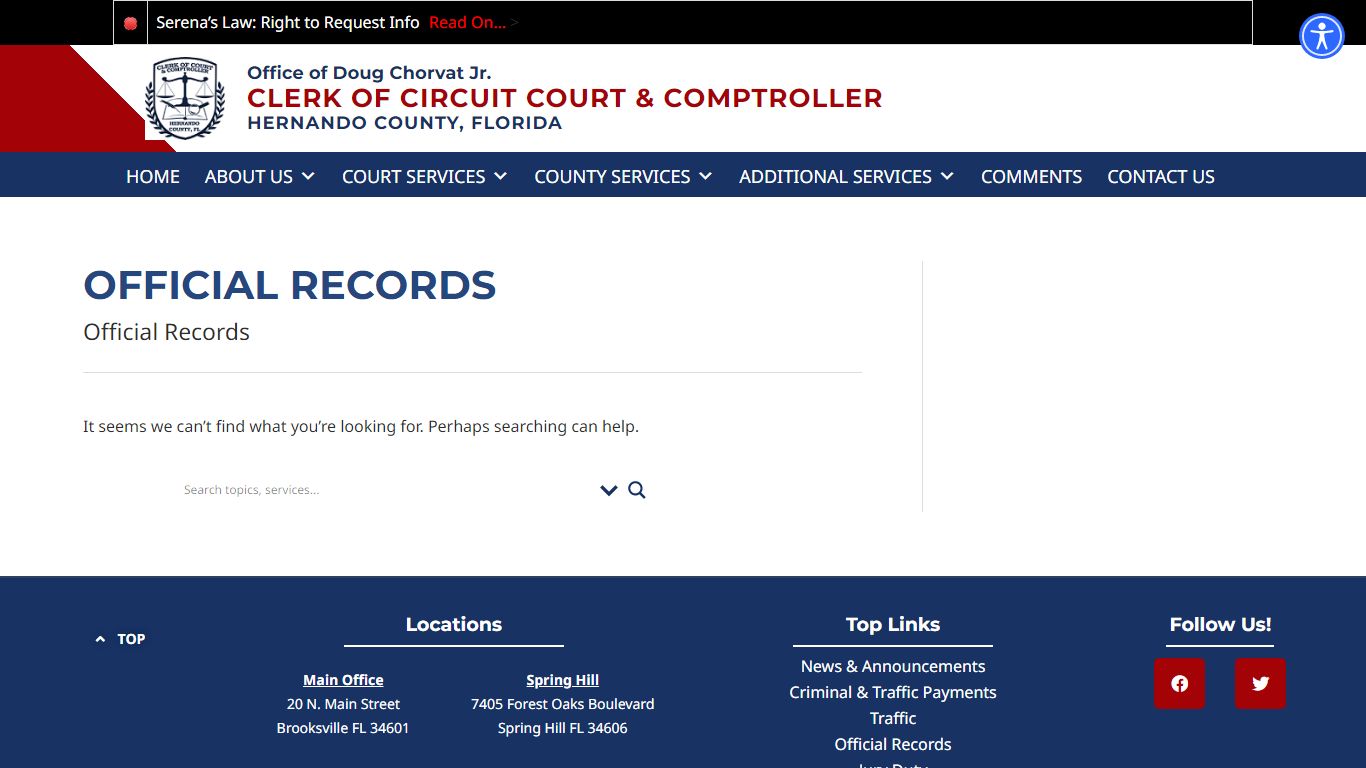 Official Records – Hernando County Clerk of Circuit Court & Comptroller